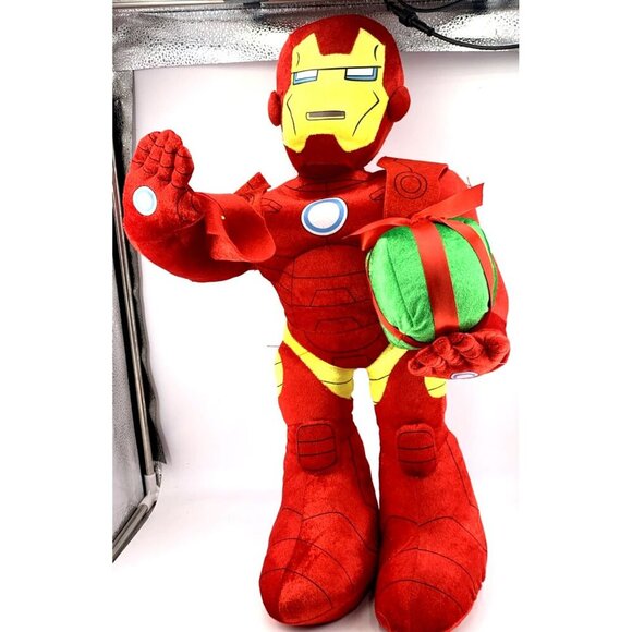Marvel Avengers Iron Man With Present 22'' Christmas Greeter Free-Standing Doll - Picture 1 of 8